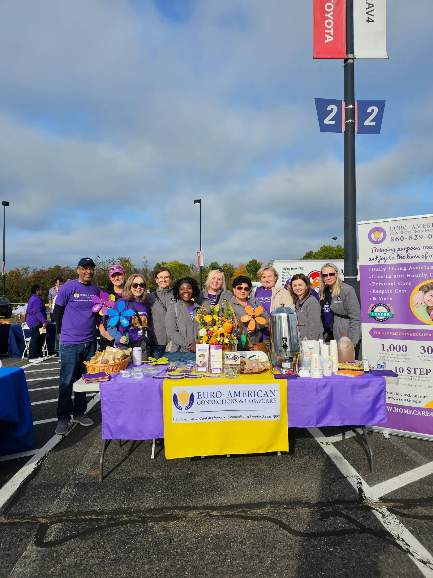 Team members walking together at the Walk to End Alzheimer's
