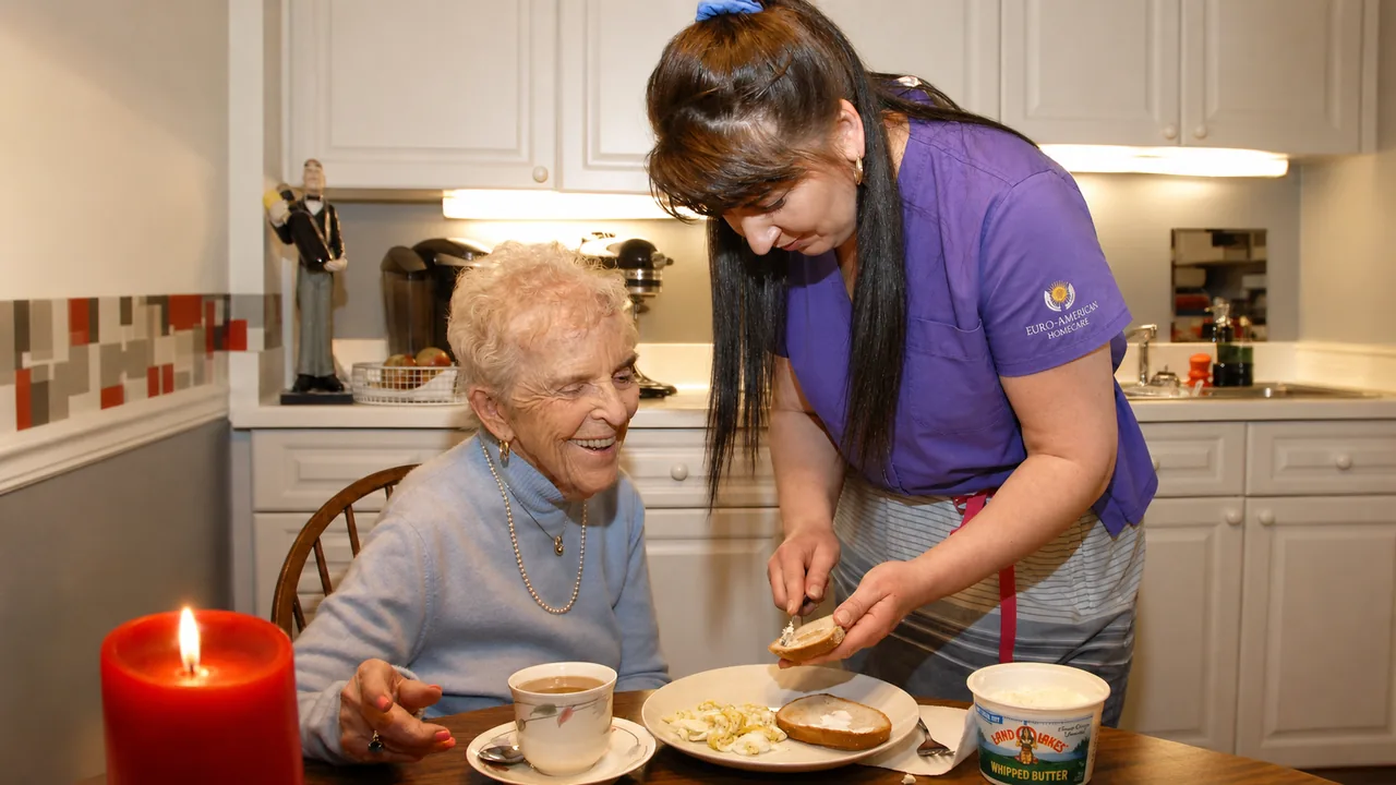 Always-awake caregiver providing overnight support to a senior client