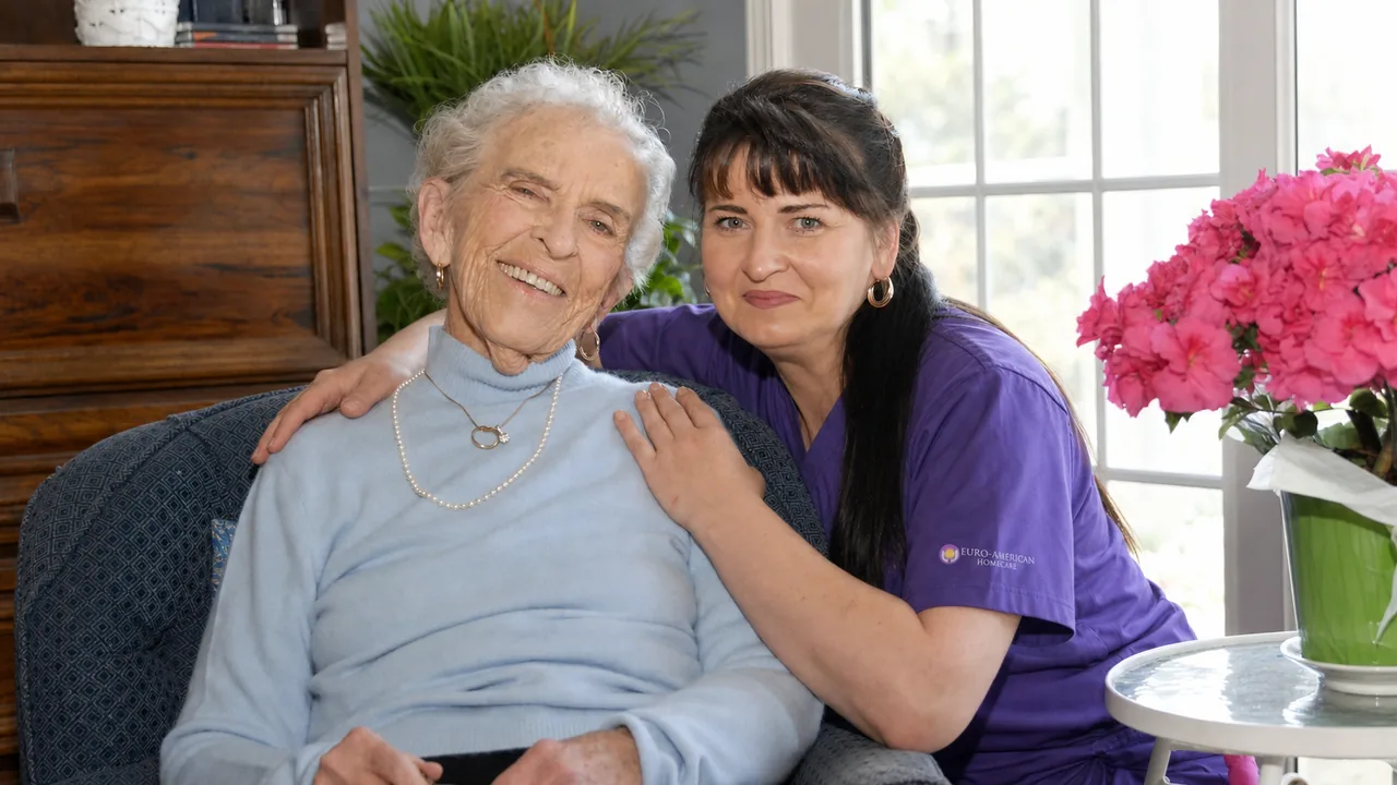 Family caregiver taking a restful break while a professional caregiver looks after their loved one